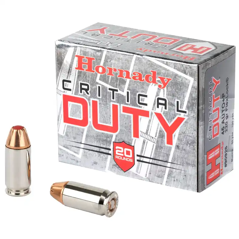 Hornady Critical Duty 45 ACP +P 220gr FlexLock Polymer Tip Ammo 20rd Box 90926