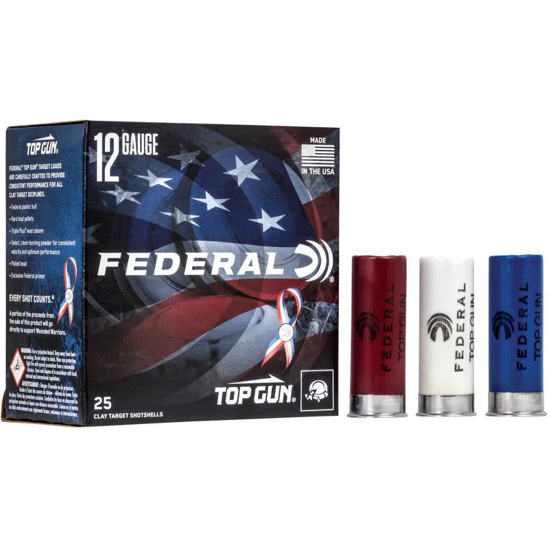 Federal Top Gun 12 Gauge 2-3/4 in 8 Lead Target Shotshells, 1 1/8 oz 1145 fps TGL12US8