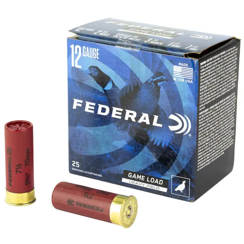 Federal Game Load Shotshell Ammo 12 Gauge 2-3/4in 7.5 25-Round Box H12575