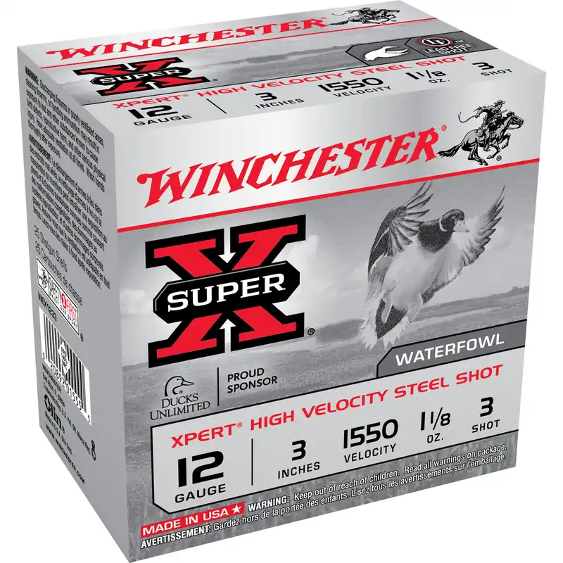 Winchester Super-X Xpert High Velocity 12 Gauge 3in 3 Steel Shot Shotshells, WEX1233