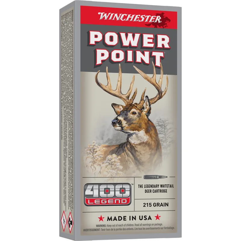 Winchester Power-Point 400 Legend 215 Grain Jacketed Soft Point Rifle Ammo, 20-Round Box X4001