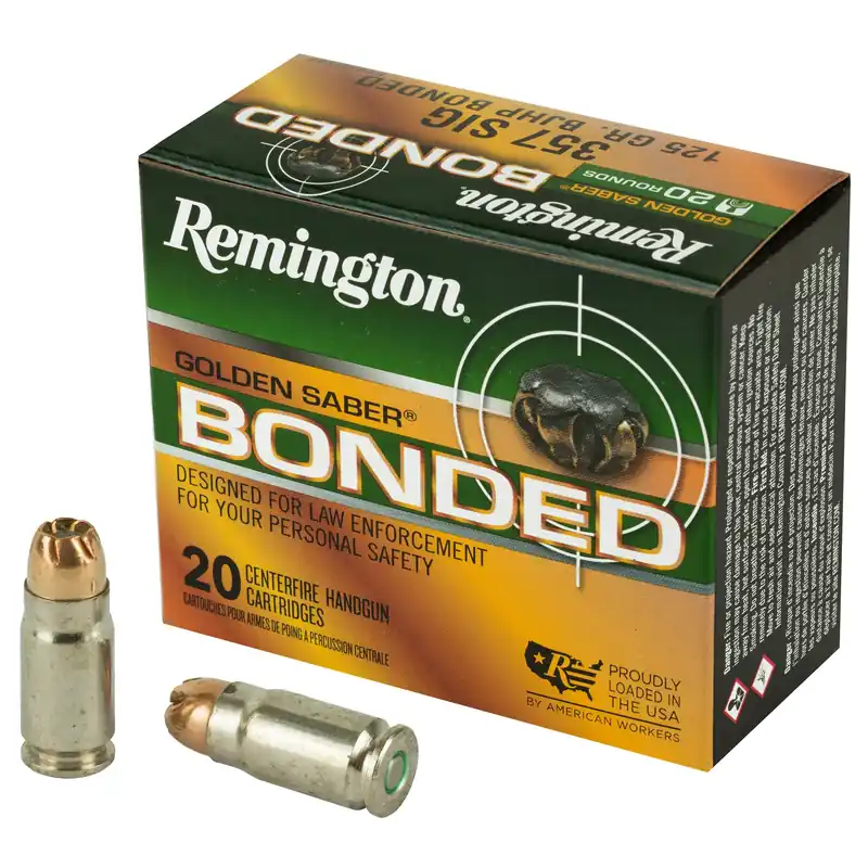 Remington Golden Saber Bonded .357 SIG 125 Grain Jacketed Hollow Point Ammo, 20-Round Box 29407