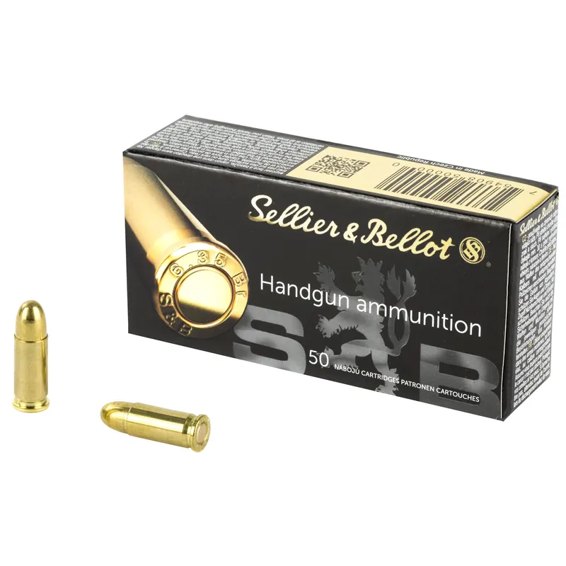 Sellier & Bellot 25 ACP 50gr FMJ Handgun Ammunition 50-Round Box (2000/Case) SB25A