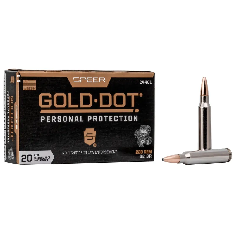 Speer Gold Dot Rifle Personal Protection .223 Remington 62 Grain Soft Point Ammo 20 Rounds 24461