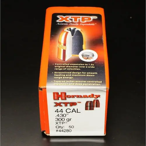 Hornady XTP 44 Caliber .430 300 Grain Handgun Bullets, 50-Count for Reloading — HOR44280