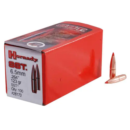 Hornady SST Super Shock Tip Rifle Bullets, 6.5mm (.264) 123 Grain, Polymer Tip, 100 Count – HOR26173