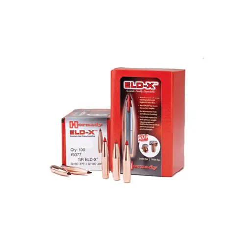 Hornady ELD-X 30 Cal .308 Bullets, 178 Grain Polymer Tip Boat Tail, 100 Count – HOR3074