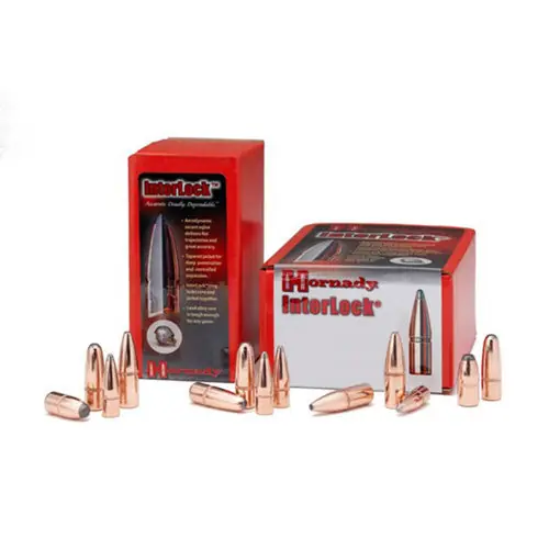 Hornady InterLock 45 Caliber .458 350 Grain Flat Point Bullets, 50-Count Box HOR4503