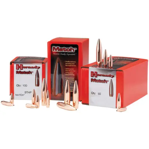 MATCH BULLETS - 22 CALIBER, .224, 75 GRAIN, BTHP, 100/BX