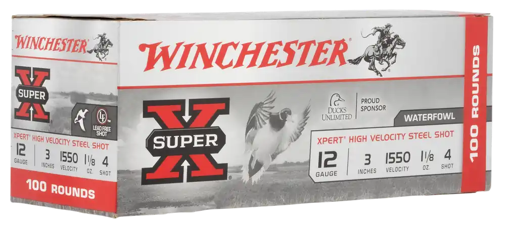 Winchester Ammo Super X Xpert High Velocity 12 Gauge 3in 4 Steel Shot 100rd Value Pack WEX1234VP