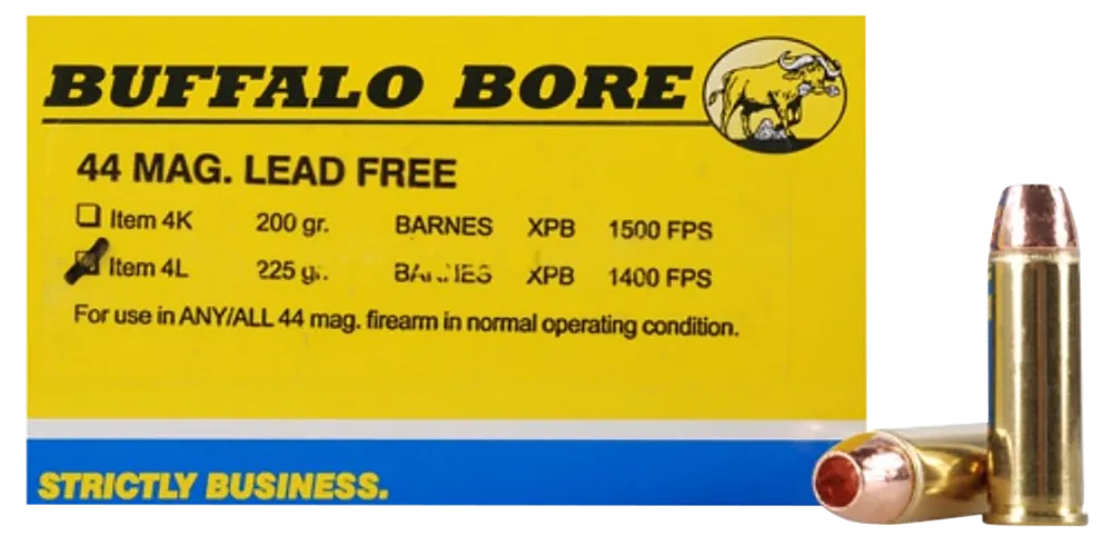 Buffalo Bore Strictly Business .44 Remington Magnum 225gr Barnes VOR-TX XPB Lead-Free Ammo 4L20