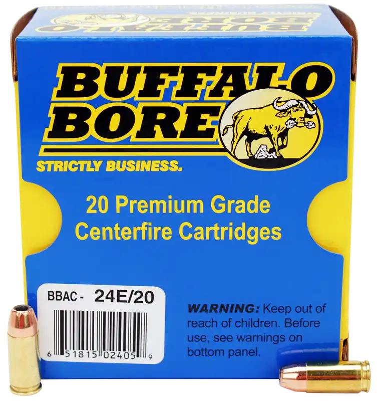 Buffalo Bore Personal Defense Strictly Business 9mm Luger +P 124gr JHP Ammo, 20rd Box 24E20