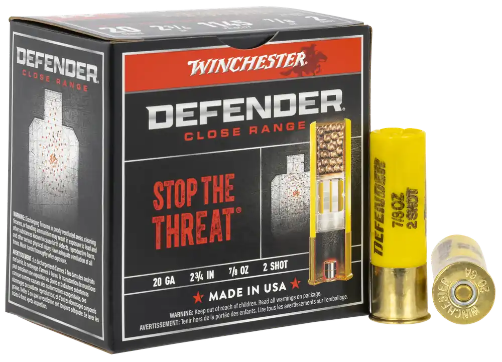 Winchester Ammo Defender 20 Gauge 2-3/4in 2 Copper-Plated Shot 7/8oz 1145fps S202PD25