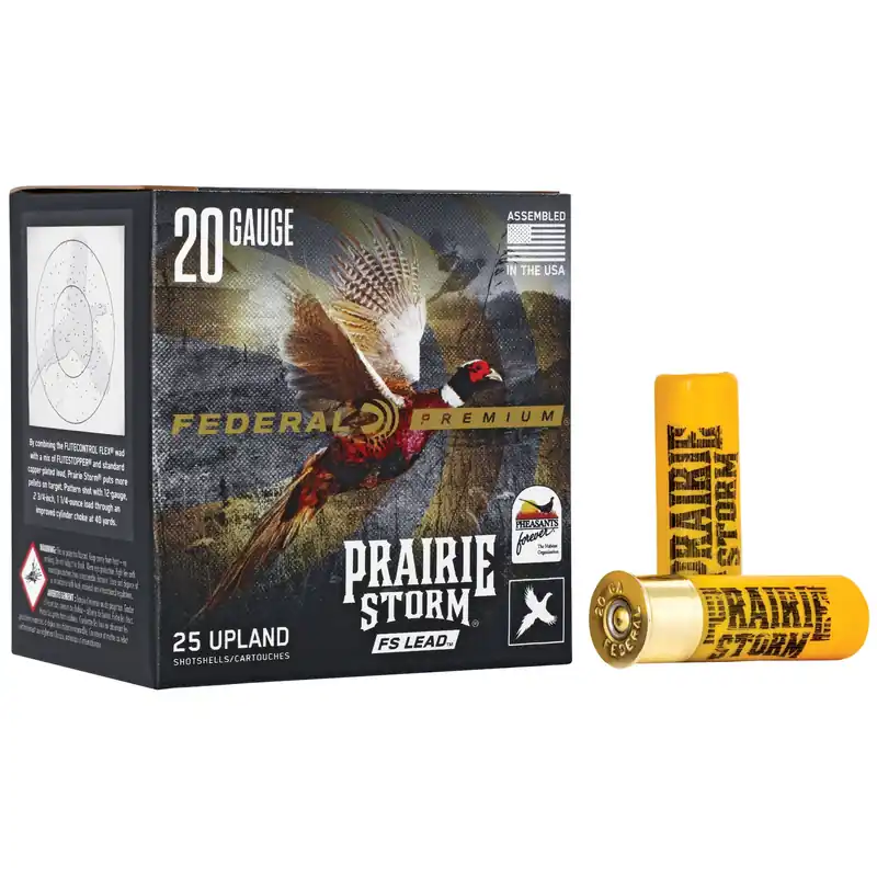 Federal Premium Prairie Storm FS Lead 20 Gauge 2.75in 5 Shot 25rd Box PFX204FS5