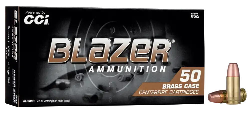 CCI Blazer Brass 9mm Luger 147 Grain Full Metal Jacket Handgun Ammo 50/Box (20/Case) 5203
