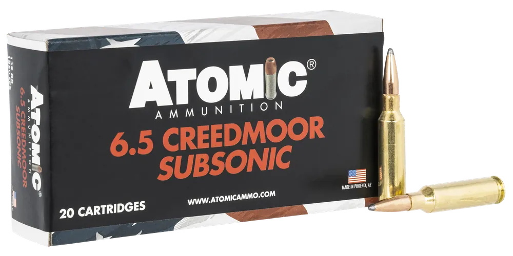 Atomic Ammunition Subsonic 6.5 Creedmoor 129gr Jacketed Hollow Point Rifle Ammo, 20rd 00482