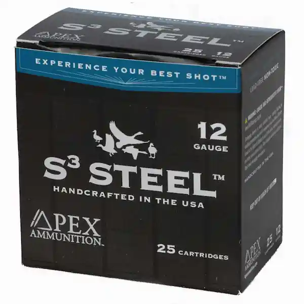 APEX Ammunition LLC Waterfowl S3 Steel 12 Gauge 3 Inch 1-1/4 oz BB 25rd S312-BB