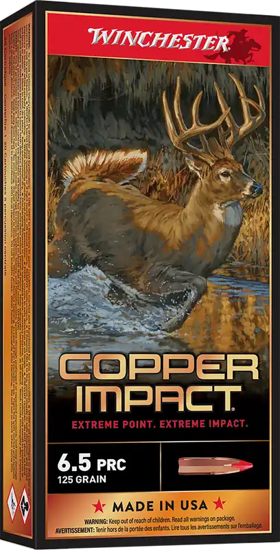 Winchester Copper Impact 6.5 PRC 125gr Lead-Free Copper Extreme Point Rifle Ammo X65PCLF