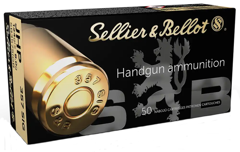 Sellier & Bellot .357 SIG 124gr Jacketed Hollow Point Handgun Ammo, 50/Box, SB357SIGB