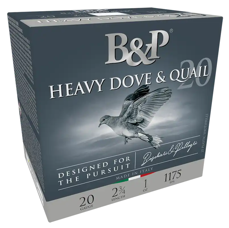 B&P Ammunition Heavy Dove & Quail 20 Gauge 2.75in 1oz 8 Lead Shotshells, 25-Round Box 20BD8