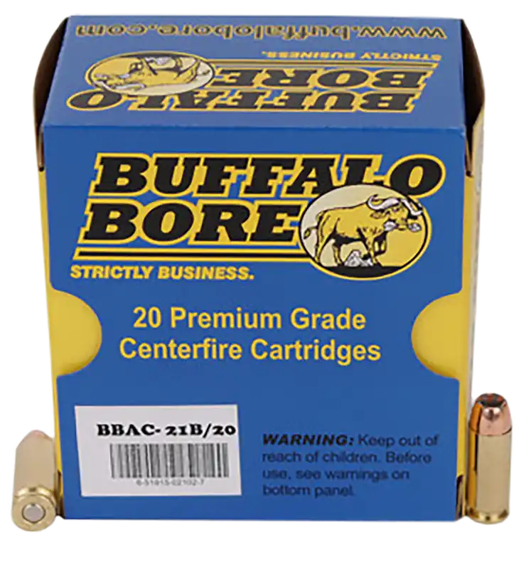 Buffalo Bore Heavy Strictly Business 10mm Auto 180gr Jacketed Hollow Point Ammo, 20rd Box 21B20