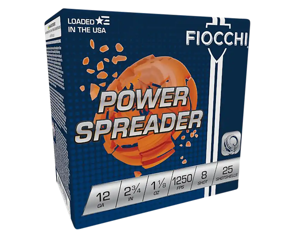 Fiocchi Exacta Target Power Spreader 12 Gauge 2.75in 1 1/8oz 8 Lead 25rd 12SSCX8