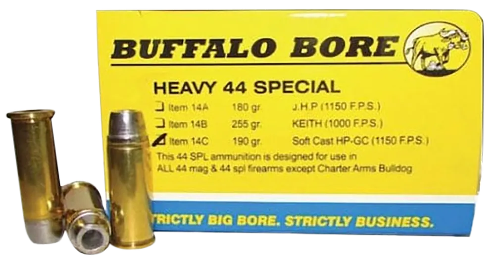 Buffalo Bore Heavy .44 Special 190gr Soft Cast Hollow Point Ammo, 20-Round Box 14C20