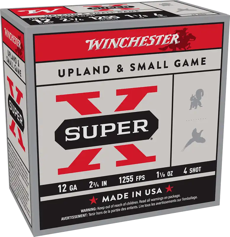 Winchester Ammo Super X Heavy Game Load 12 Gauge 2.75in 1 1/8oz 4 Shot 25 Rounds XU12H4
