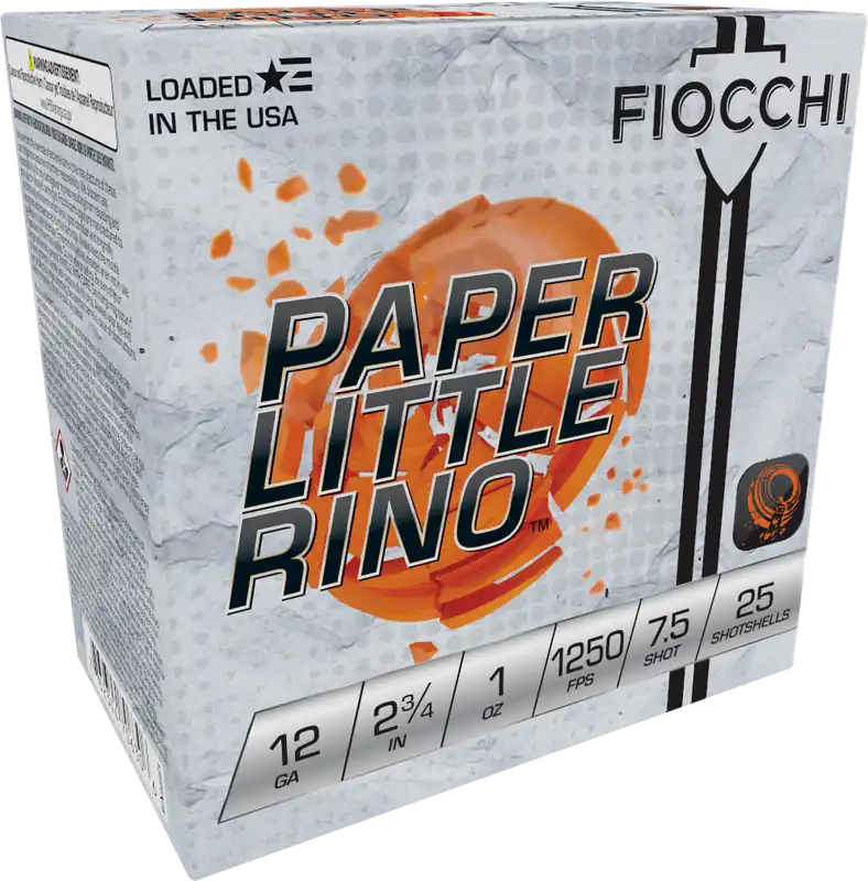 Fiocchi Paper Little Rino Extrema 12 Gauge 2.75in 1oz 7.5 Lead Shotshells 12FPTX75