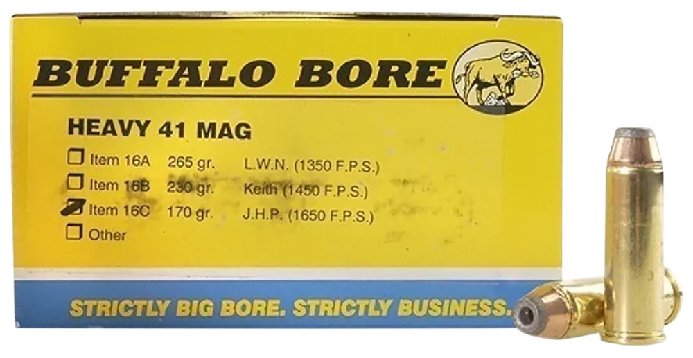 Buffalo Bore Heavy Strictly Business .41 Remington Magnum 170gr Jacketed Hollow Point Ammo 20/Box 16C20
