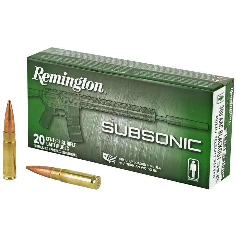 Remington Subsonic 300 Blackout 220 Grain Open Tip Flat Base Rifle Ammo, 20 Rounds 28430