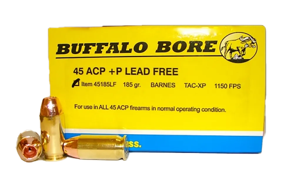 Buffalo Bore Strictly Business .45 ACP +P 185gr Barnes TAC-XP Lead-Free Handgun Ammo, 20rd 45185LF20