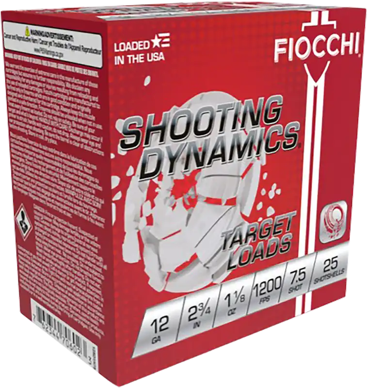 Fiocchi Shooting Dynamics Target Loads 12 Gauge 2.75in 1-1/8oz 7.5 Shotshells 12SD18H7