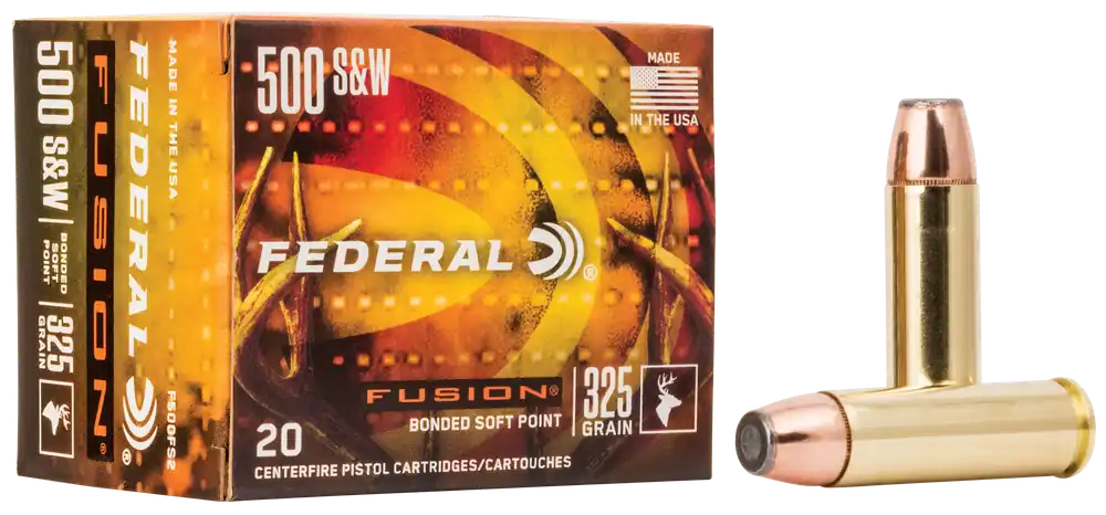 Federal Fusion Handgun Ammo .500 S&W Magnum 325gr Fusion Soft Point 20rd Box F500FS2
