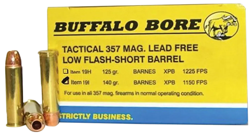 Buffalo Bore Ammunition .357 Magnum 140gr Barnes XPB Lead-Free Tactical Short Barrel Ammo 19I20