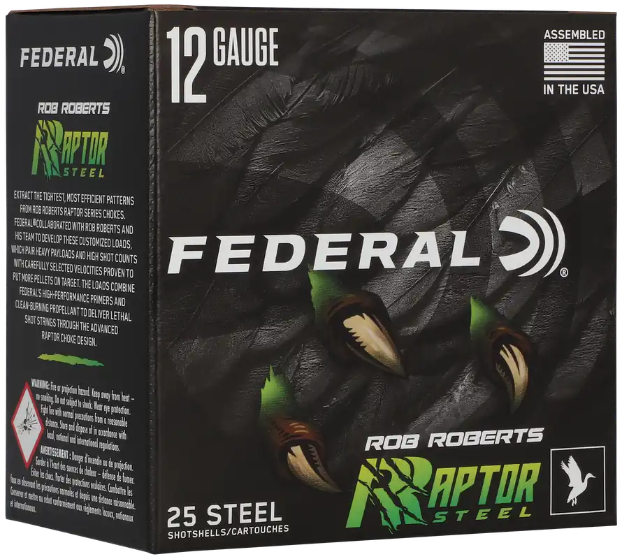 Federal Rob Roberts Raptor Steel 12 Gauge 3-Inch 3 Shot 1-3/8 oz 25-Round Box RRS1383