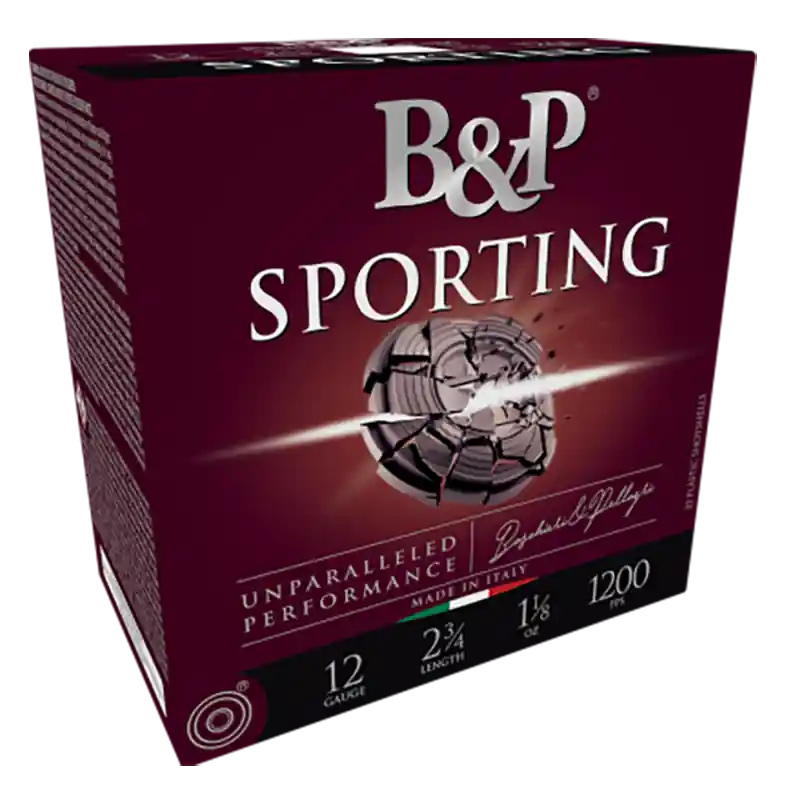 B&P Ammunition Sporting Clay 12 Gauge 2-3/4in 1 oz 8 Shot 25/Box 12B1SCL8