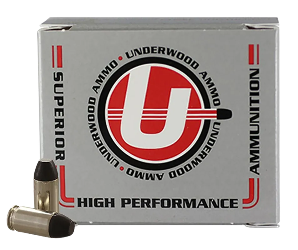 Underwood Ammo .380 ACP 100gr Hard Cast Flat Nose Black Cherry Coated, 20 Rounds 730