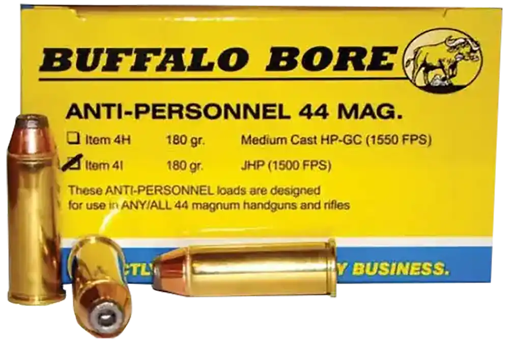 Buffalo Bore Anti-Personnel "Strictly Business" .44 Rem Mag 180gr JHP Ammo, 20rd Box 4I20