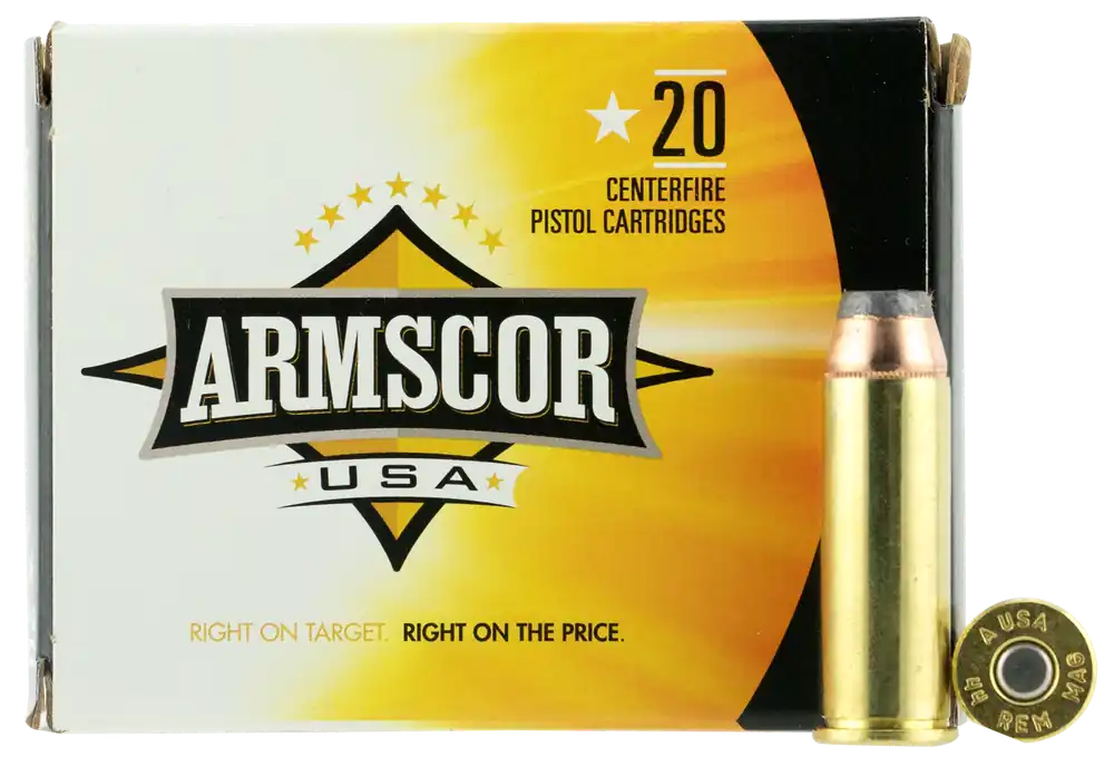 Armscor USA .44 Rem Mag 240gr Jacketed Hollow Point Handgun Ammo, 20-Round Box FAC44M2N