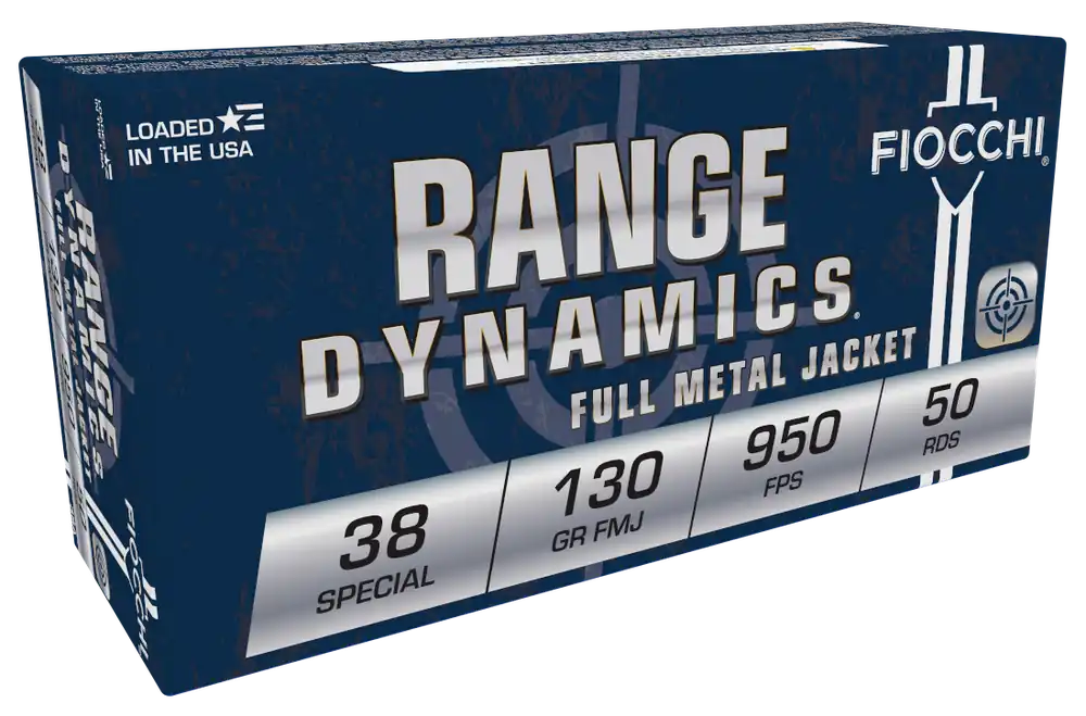 Fiocchi Range Dynamics .38 Special 130gr FMJ Handgun Ammo, 50/Box (1000/Case) 38A
