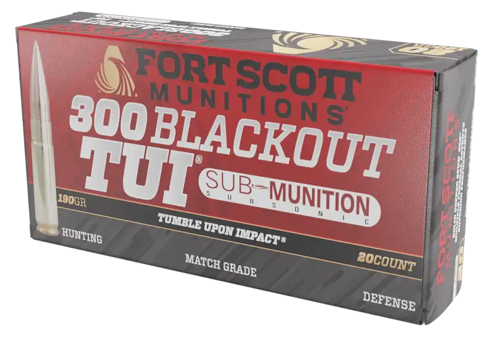 Fort Scott Munitions .300 Blackout Tumble Upon Impact 190gr Solid Copper Spun Ammo 300190SCVSS