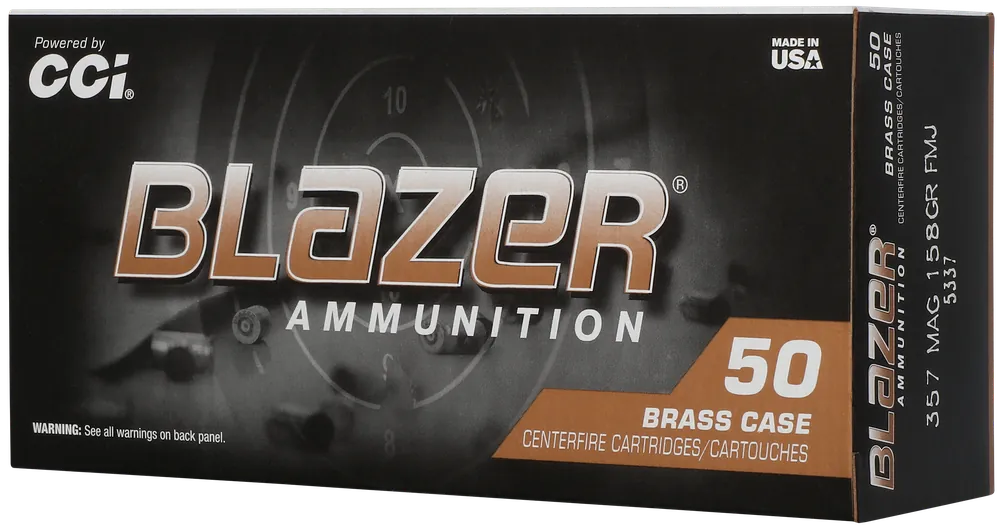 CCI Blazer Brass .357 Magnum 158gr Full Metal Jacket Centerfire Ammo, 50 Rounds 5337