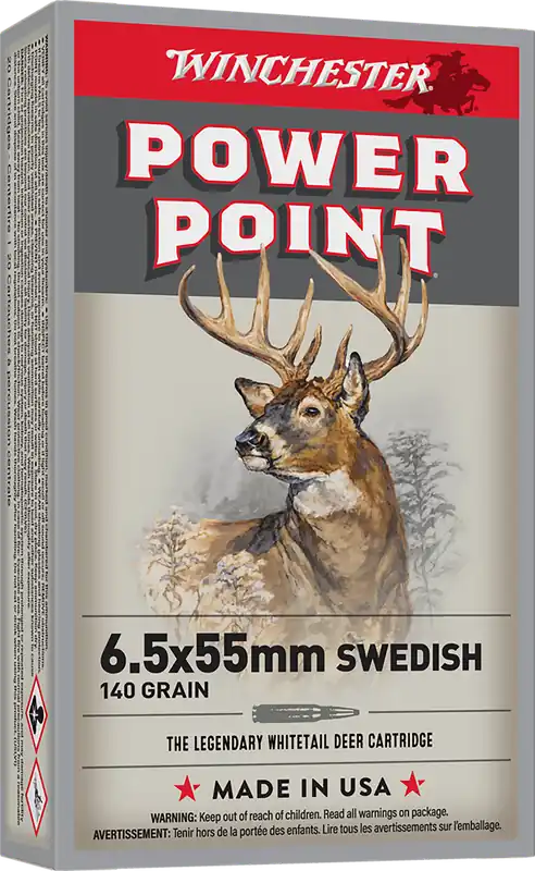 Winchester Ammo Super-X Power-Point 6.5x55 Swedish 140gr Centerfire Rifle Ammo 20rd Box X6555