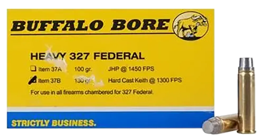 Buffalo Bore Heavy Strictly Business .327 Federal Magnum 130gr Hard Cast Ammo, 20rd Box 37B20