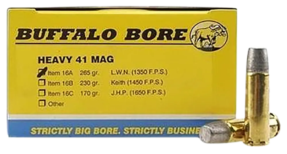 Buffalo Bore Heavy Strictly Business .41 Remington Magnum 265gr Hard Cast Lead Ammo 16A20