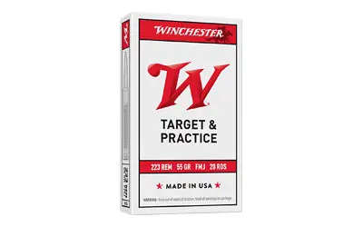 Winchester Ammunition USA Target .223 Remington 55 Grain FMJ Rifle Ammo, 20-Round Box W223K