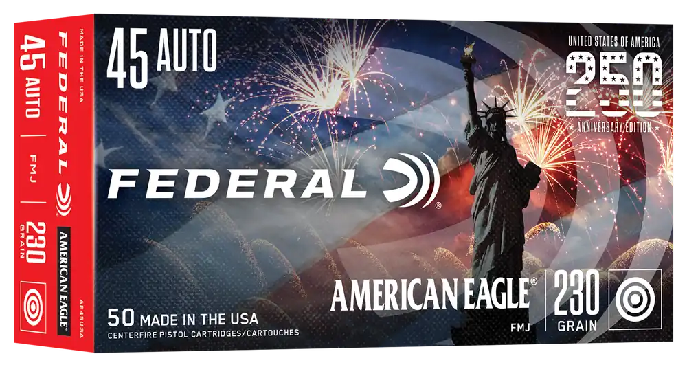 Federal American Eagle .45 ACP 230 Grain Full Metal Jacket Target Ammo 50-Round Box AE45USA