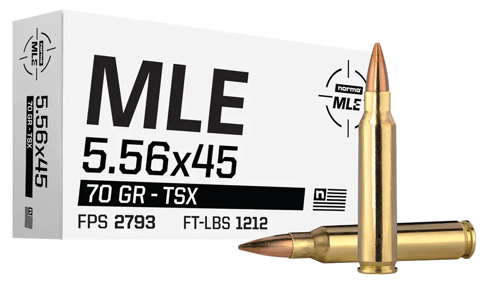 NORMA AMMUNITION (RUAG) 5.56x45mm 70gr TSX Rifle Ammo, Brass Case 20/Box 601704041