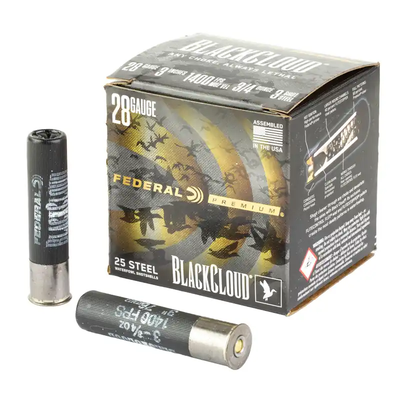 Federal Black Cloud FliteStopper Steel 28 Gauge 3in 3 Waterfowl Shotshells 25ct 3/4oz PWBX285 3